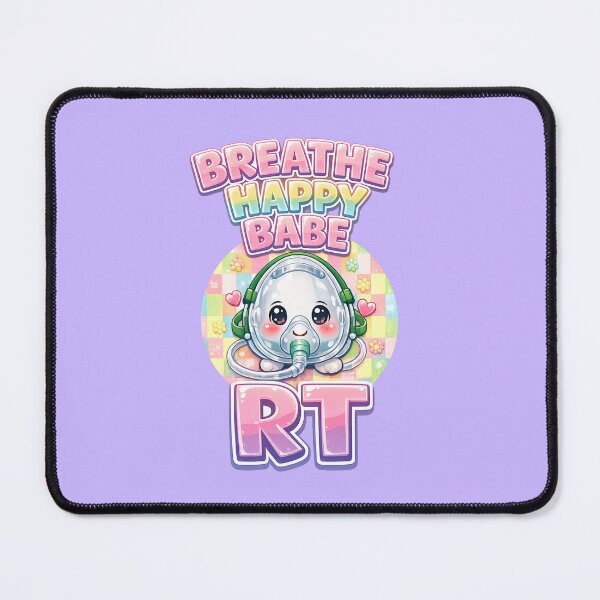 Item preview, Cute Kawaii Oxygen Mask Mascot Respiratory Therapist Gift Shirt | Breathe Happy Babe RT | Respiratory Care Week Medical Worker Checkered Design designed and sold by ClinicalHubs.