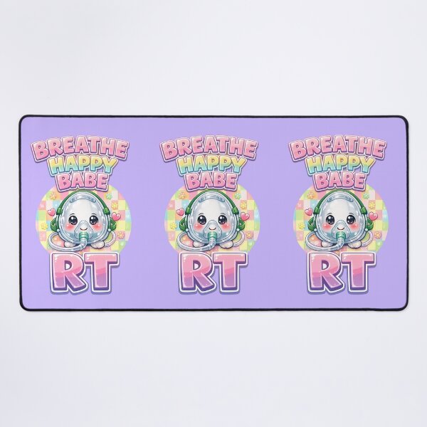 Item preview, Cute Kawaii Oxygen Mask Mascot Respiratory Therapist Gift Shirt | Breathe Happy Babe RT | Respiratory Care Week Medical Worker Checkered Design designed and sold by ClinicalHubs.