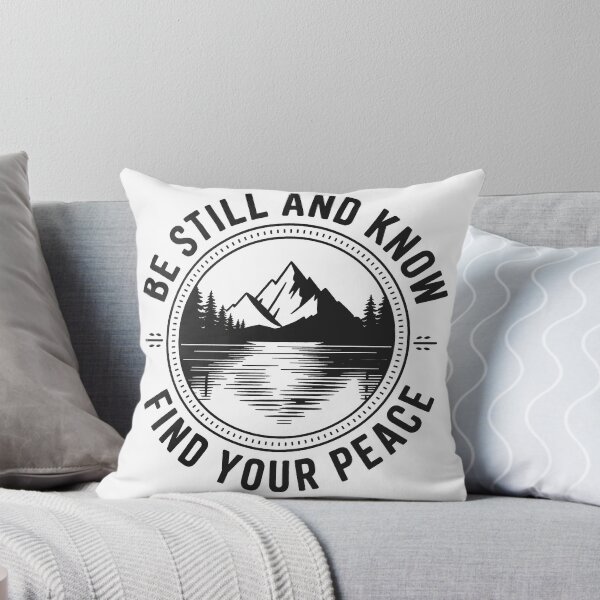Item preview, Be still and know find your peace mountain lake badge outdoor print designed and sold by icemanphotos.