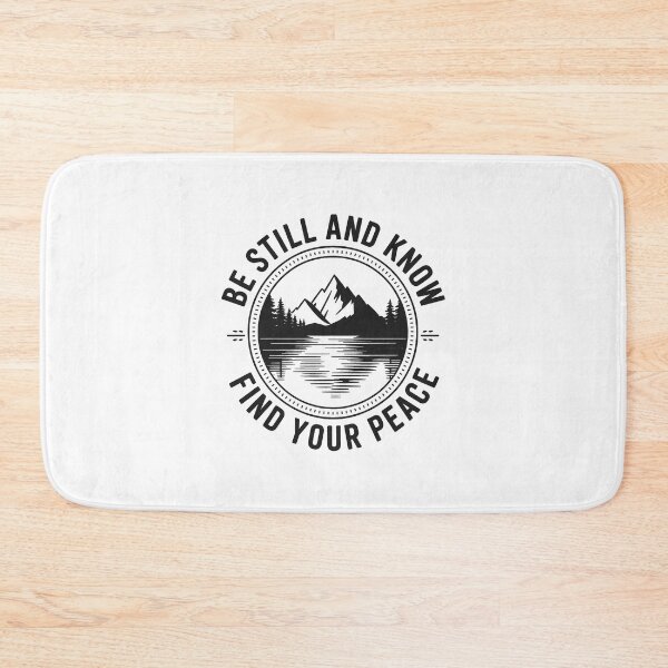 Item preview, Be still and know find your peace mountain lake badge outdoor print designed and sold by icemanphotos.
