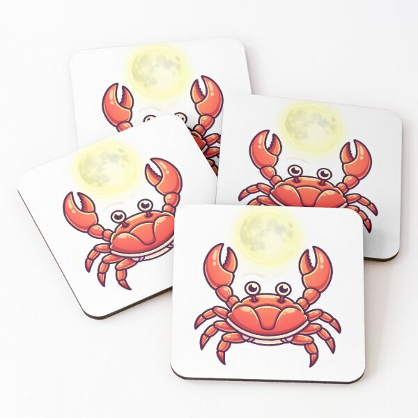 Item preview, Cancer Zodiac Crab Full Moon Cute Sticker designed and sold by Zodiac Celestial Art.
