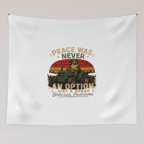 Item preview, Frog Farmer Meme Vintage Tractor – Peace Was Never An Option designed and sold by BrightHamster.
