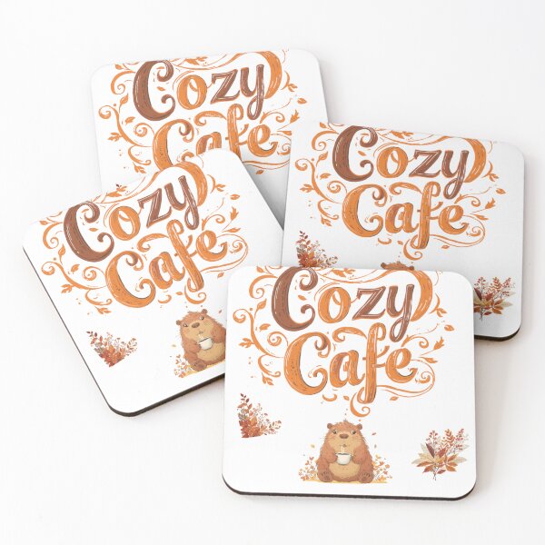 Item preview, Cozy Cafe Retro Autumn Typography Cute Beaver designed and sold by Pablo70 Store.