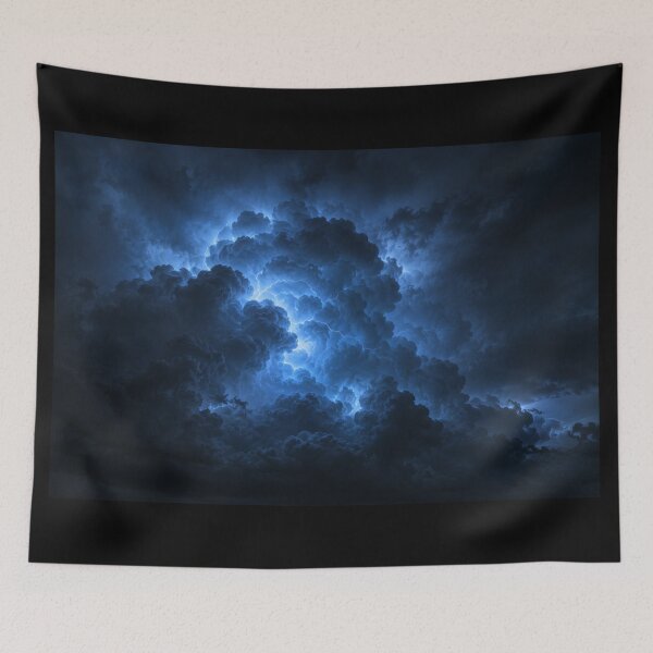 Item preview, Electric Blue Thunderstorm Cloud Dark Art designed and sold by irfanshikh.