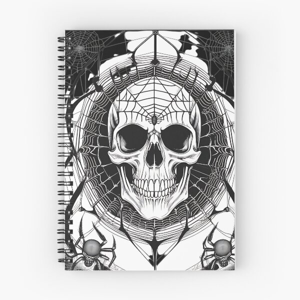 Item preview, Gothic Spider Web Skull Engraving Art designed and sold by DarkOriginArts.