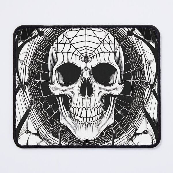 Item preview, Gothic Spider Web Skull Engraving Art designed and sold by DarkOriginArts.