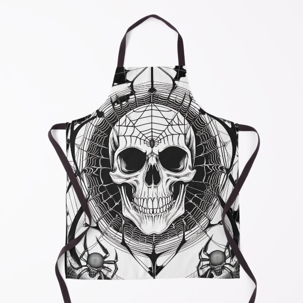 Item preview, Gothic Spider Web Skull Engraving Art designed and sold by DarkOriginArts.