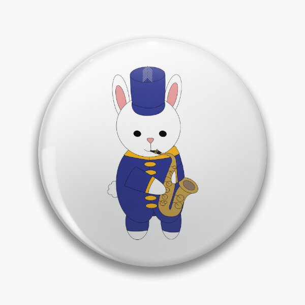 Item preview, Cute Bunny Marching Band Saxophone Player in Blue designed and sold by ValeriesGallery.