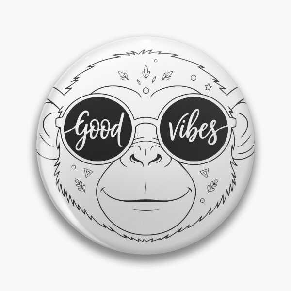 Item preview, Cool Monkey Wearing Sunglasses Good Vibes Sticker - Cute Chimp Hippie Line Art designed and sold by BestChoiceService.