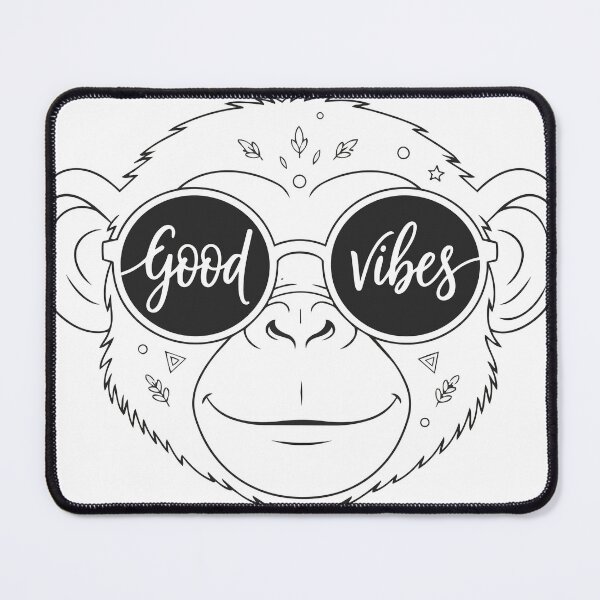 Item preview, Cool Monkey Wearing Sunglasses Good Vibes Sticker - Cute Chimp Hippie Line Art designed and sold by BestChoiceService.