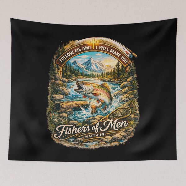 Item preview, Fishers of Men Matthew 4:19 Christian Fishing T-Shirt designed and sold by Teetreasure2.