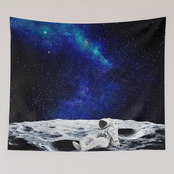 Item preview, Astronaut serene escape - milky way lunar view. designed and sold by FahdSpaceArt.