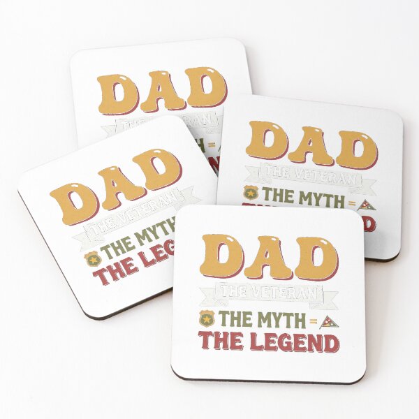 Item preview, Dad Veteran Myth Legend Retro Badge Tee designed and sold by Designs-RZ.