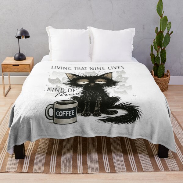 Item preview, Living That Nine Lives Kind of Tired Coffee designed and sold by MalwasBasket.