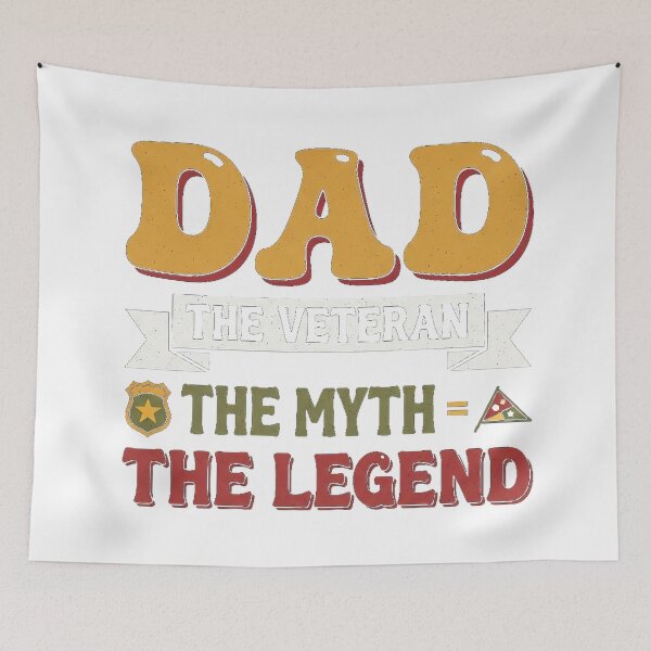 Item preview, Dad Veteran Myth Legend Retro Badge Tee designed and sold by Designs-RZ.