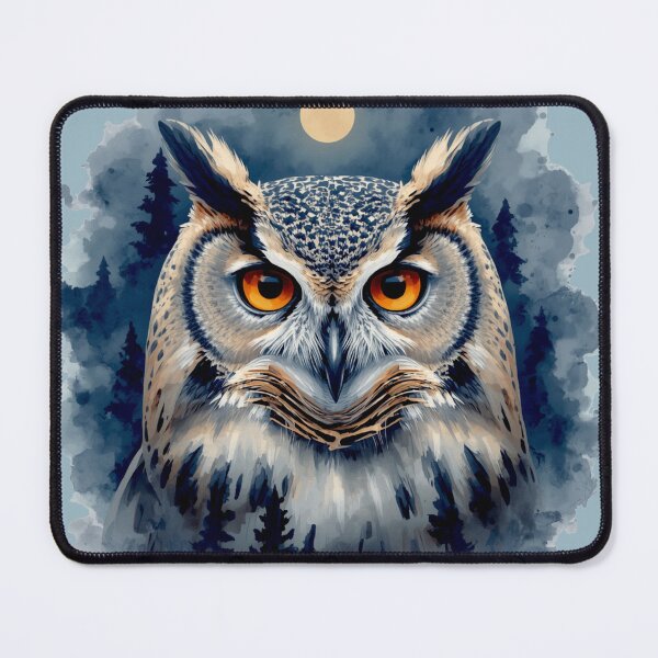 Item preview, Mystical Owl Watercolor Art | Moonlit Forest Owl Illustration designed and sold by Biedroneczka.