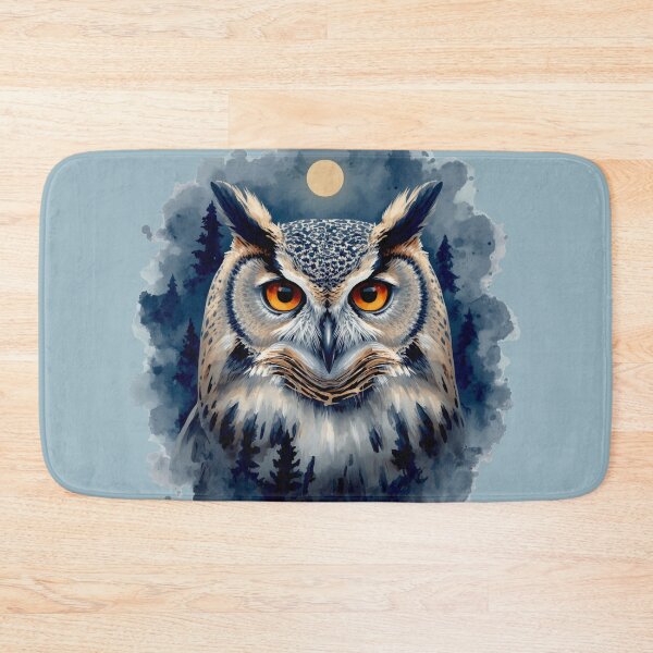 Item preview, Mystical Owl Watercolor Art | Moonlit Forest Owl Illustration designed and sold by Biedroneczka.
