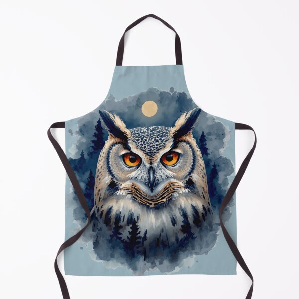 Item preview, Mystical Owl Watercolor Art | Moonlit Forest Owl Illustration designed and sold by Biedroneczka.