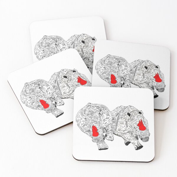 Artikelvorschau, Nashorn-Kunst, handgezeichnet mit Fineliner, Geschenkidee für bedrohte Wildtiere entworfen und verkauft von schandorffdk.