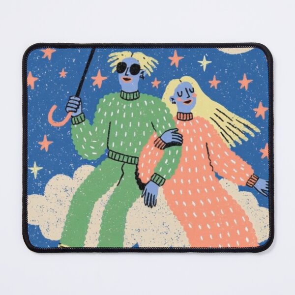 Item preview, “Joystick Jitters and the Sacred Button Cult”“Cloud‑Seated Chaos & the Umbrella That Filed a Complaint” designed and sold by Print Fiction.