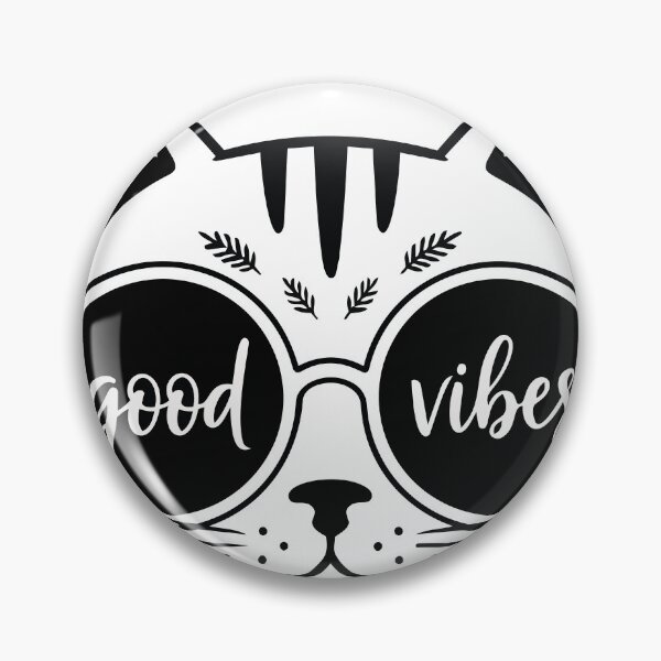 Item preview, Gözlüklü Havalı Kedi Good Vibes Sticker - Sevimli Kedicik Çizgi Sanatı designed and sold by BestChoiceService.