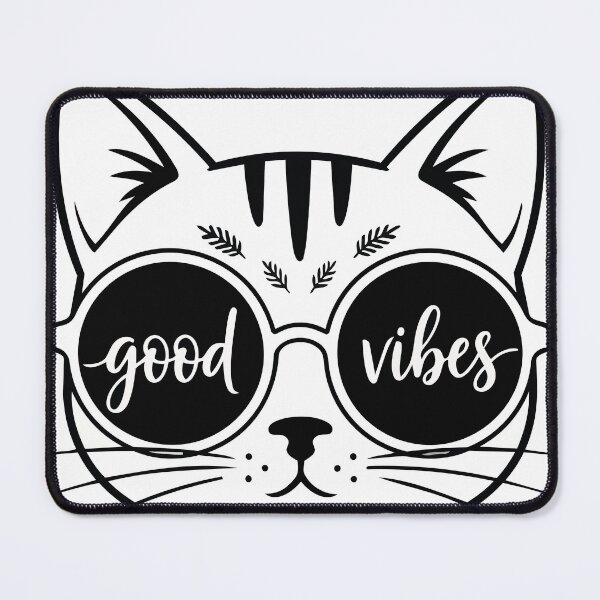 Item preview, Gözlüklü Havalı Kedi Good Vibes Sticker - Sevimli Kedicik Çizgi Sanatı designed and sold by BestChoiceService.