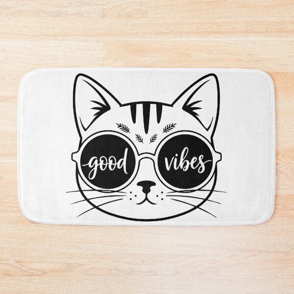 Item preview, Gözlüklü Havalı Kedi Good Vibes Sticker - Sevimli Kedicik Çizgi Sanatı designed and sold by BestChoiceService.