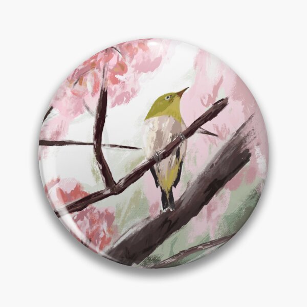 Item preview, Abstact spring pink flower and bird nature designed and sold by amnelson05.