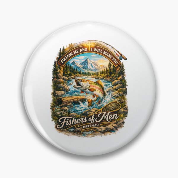 Item preview, Fishers of Men Matthew 4:19 Christian Fishing T-Shirt designed and sold by Teetreasure2.