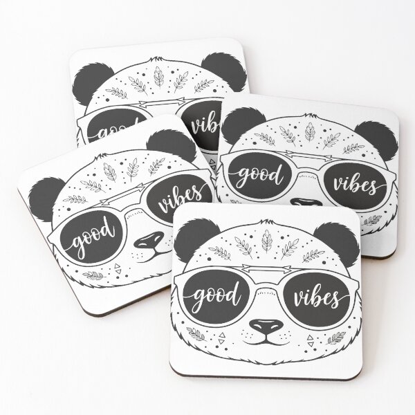 Item preview, Cool Panda Wearing Sunglasses Good Vibes Sticker - Cute Bear Hippie Line Art designed and sold by BestChoiceService.