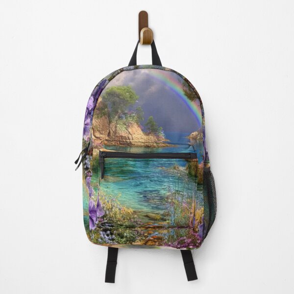 Item preview, Beautiful ocean seascape with rainbow and flowers designed and sold by dcrc.