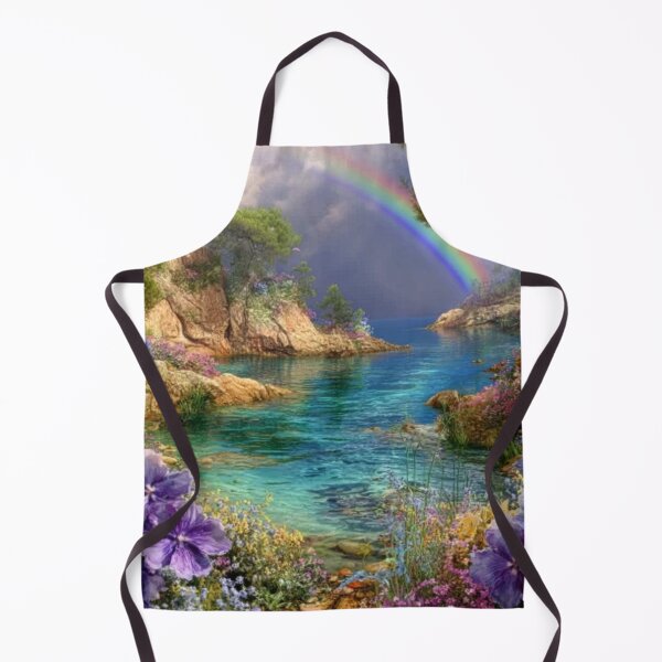 Item preview, Beautiful ocean seascape with rainbow and flowers designed and sold by dcrc.
