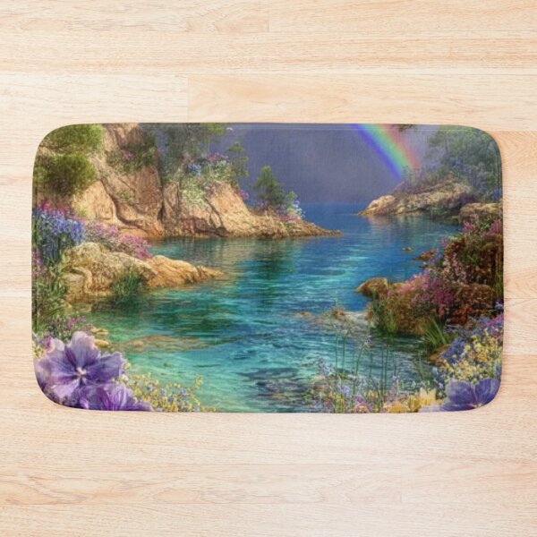Item preview, Beautiful ocean seascape with rainbow and flowers designed and sold by dcrc.