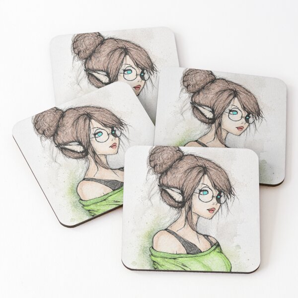 Item preview, Cozy Elf Sketch – Mixmedia Fantasy Girl designed and sold by Lykaon Art.