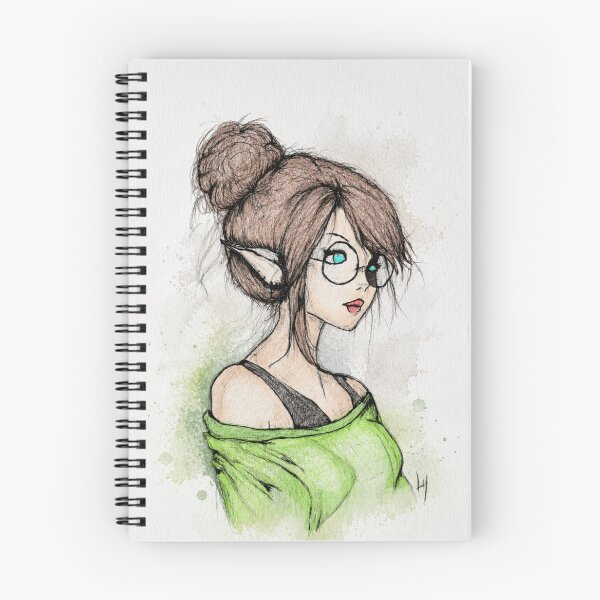 Item preview, Cozy Elf Sketch – Mixmedia Fantasy Girl designed and sold by Lykaon Art.