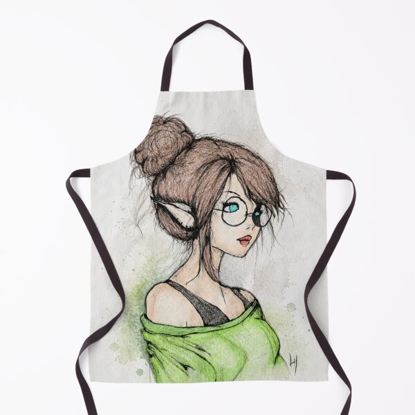Item preview, Cozy Elf Sketch – Mixmedia Fantasy Girl designed and sold by Lykaon Art.