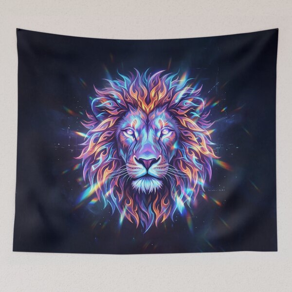 Item preview, Cosmic Neon Lion – Power, Courage and Creative Energy designed and sold by Marcu Ioachim.