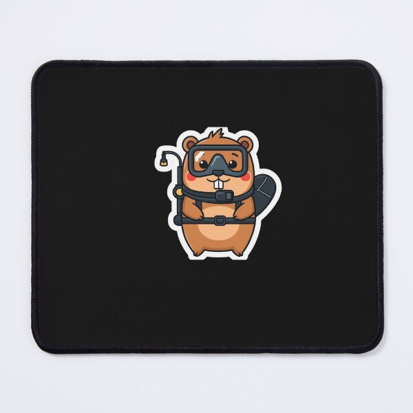 Item preview, Cute Beaver Scuba Diving -  Chest Badge Funny Ocean Animal designed and sold by islam gamal.