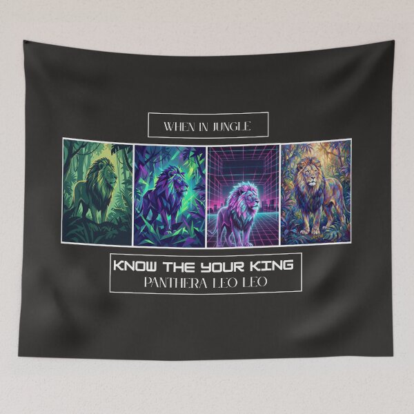 Item preview, Vaporwave Cyberpunk Lion vs Nature Aesthetic designed and sold by SubhAksara.