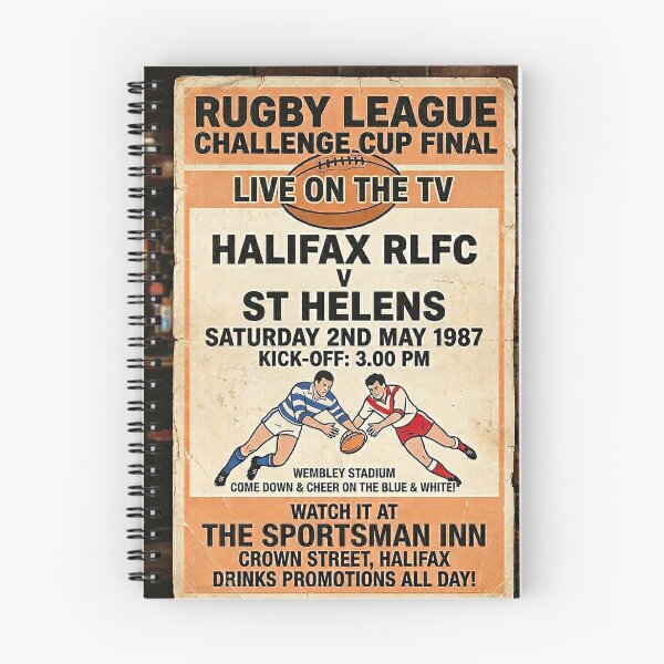 Item preview, Vintage Style Rugby League Final 1987 Fan Art Pub Poster Halifax v ST Helens designed and sold by ArtworkNorth.