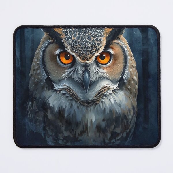 Item preview, Moon Watcher Owl Illustration | Mystical Celestial Watercolor Owl designed and sold by Biedroneczka.