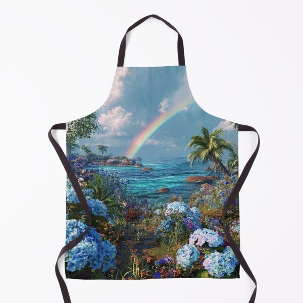 Item preview, Beautiful ocean seascape with rainbow and flowers designed and sold by dcrc.