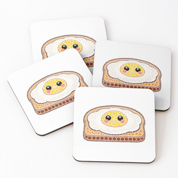 Item preview, Kawaii Egg and Toast Dot Art designed and sold by Cardiff Creative.