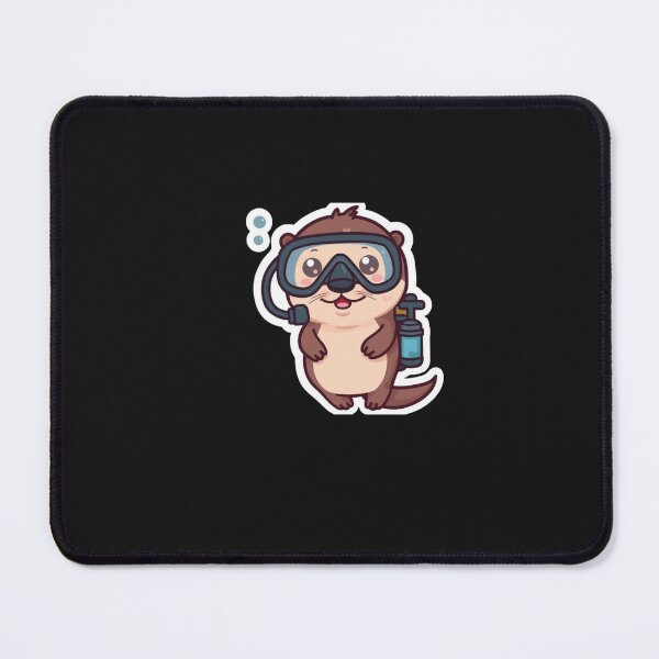 Item preview, Cute Otter Scuba Diving - Right Chest Badge Funny Ocean Sea Otter designed and sold by islam gamal.