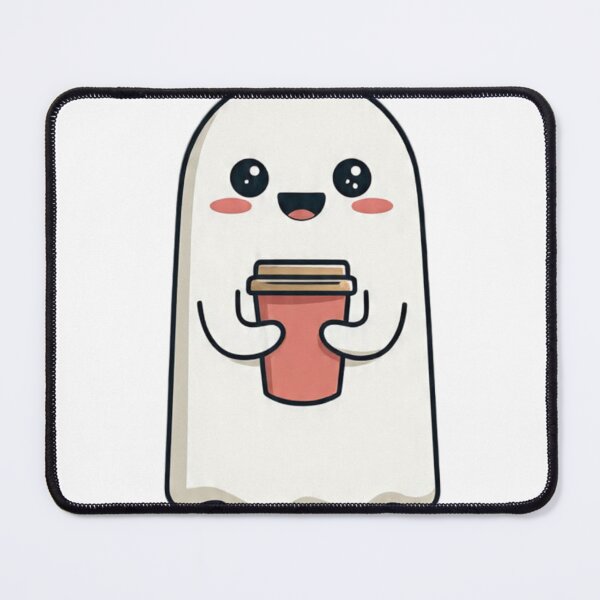 Item preview, Cute Ghost Holding Coffee | Kawaii Coffee Lover Design designed and sold by Red66circle.