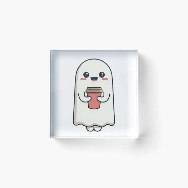 Item preview, Cute Ghost Holding Coffee | Kawaii Coffee Lover Design designed and sold by Red66circle.