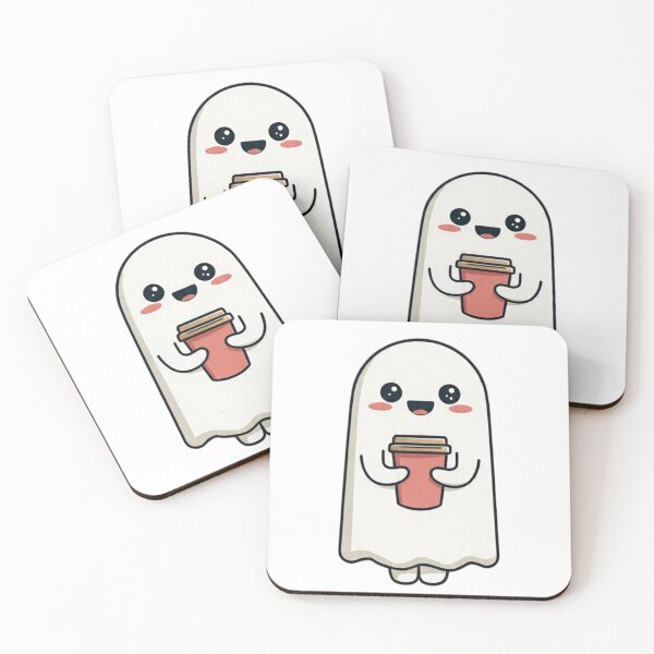Item preview, Cute Ghost Holding Coffee | Kawaii Coffee Lover Design designed and sold by Red66circle.