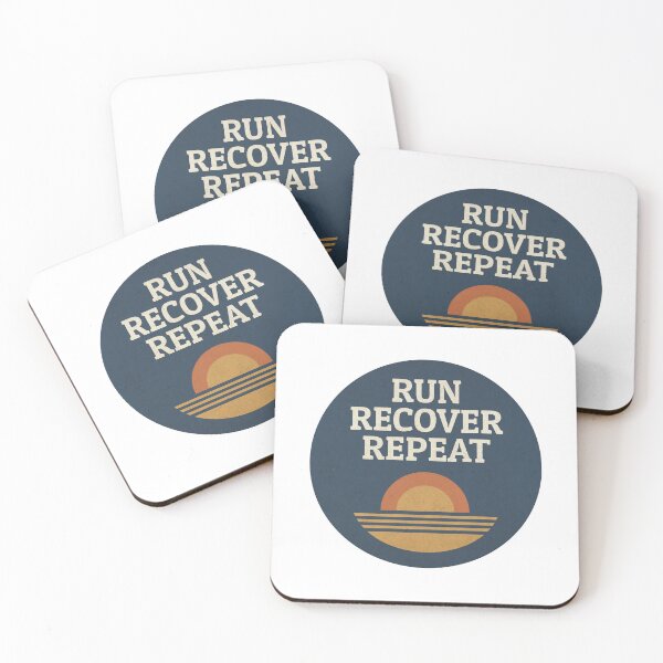 Item preview, Run Recover Repeat – Vintage Running Badge Design | Sunrise Runner Art designed and sold by Morning-Miles-Co.