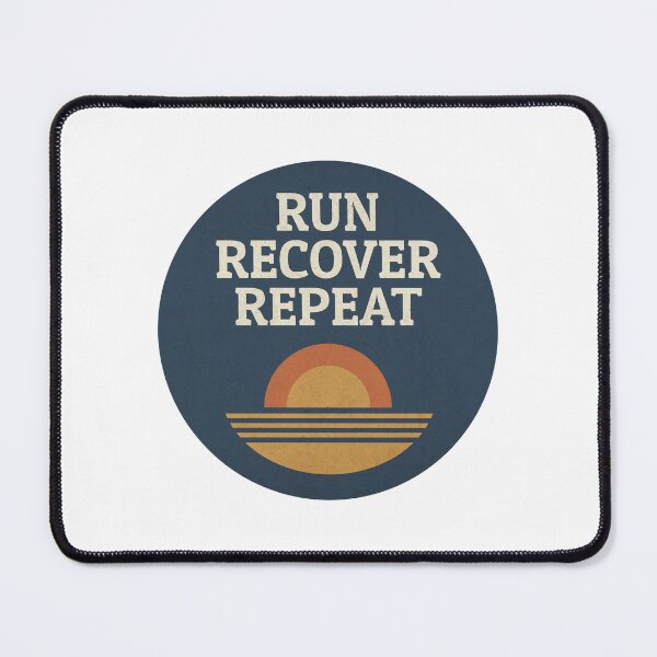 Item preview, Run Recover Repeat – Vintage Running Badge Design | Sunrise Runner Art designed and sold by Morning-Miles-Co.