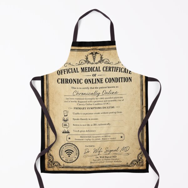 Item preview, Official Chronically Online Medical Certificate – Funny Vintage Diagnosis Art | Internet Humor Gift designed and sold by irfanshikh.
